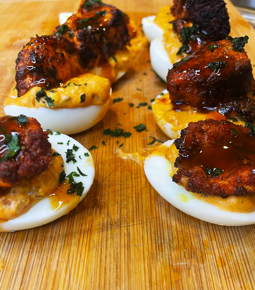 Blackened Salmon Deviled Eggs