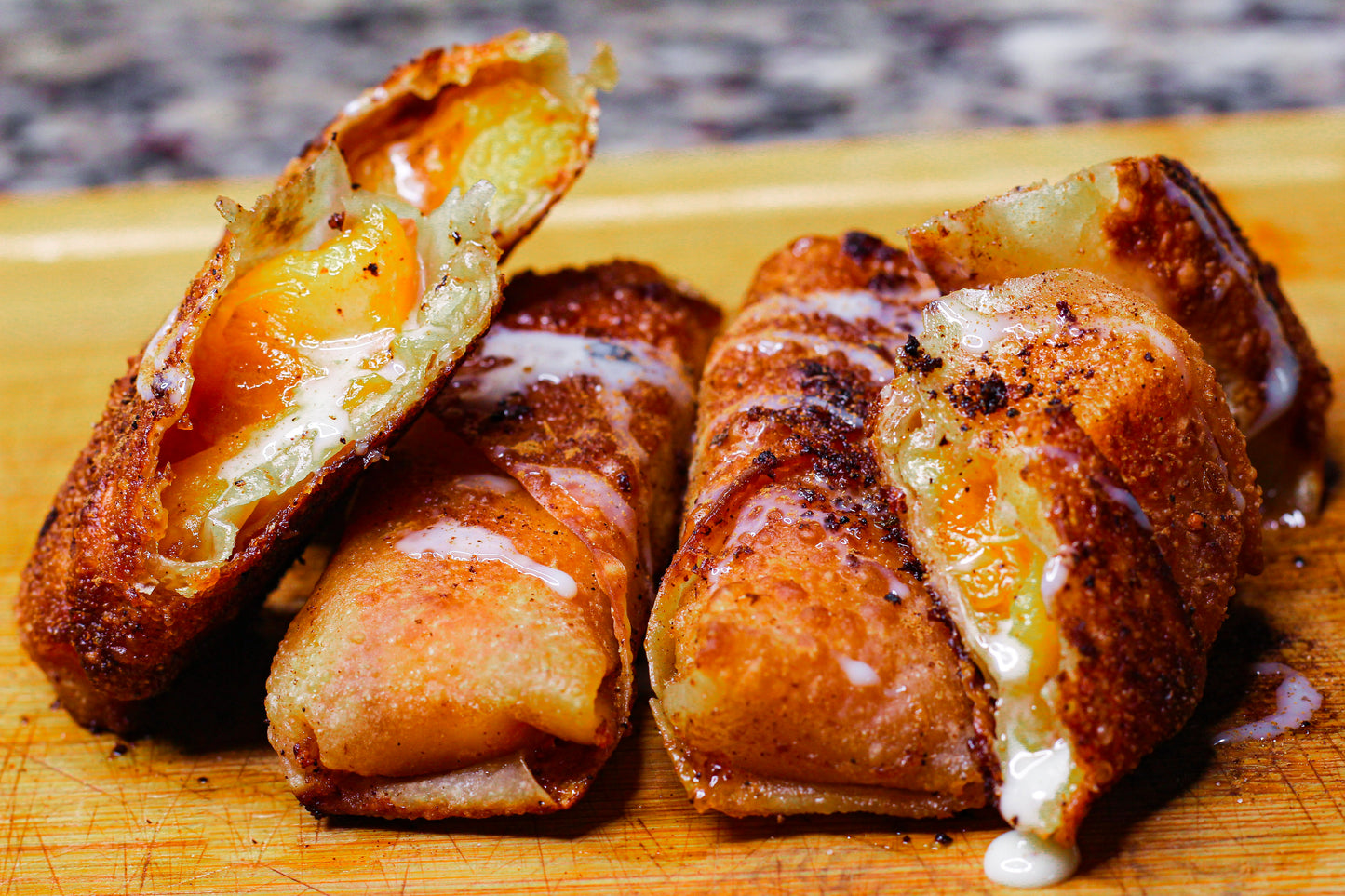 Peach Cobbler Egg Rolls